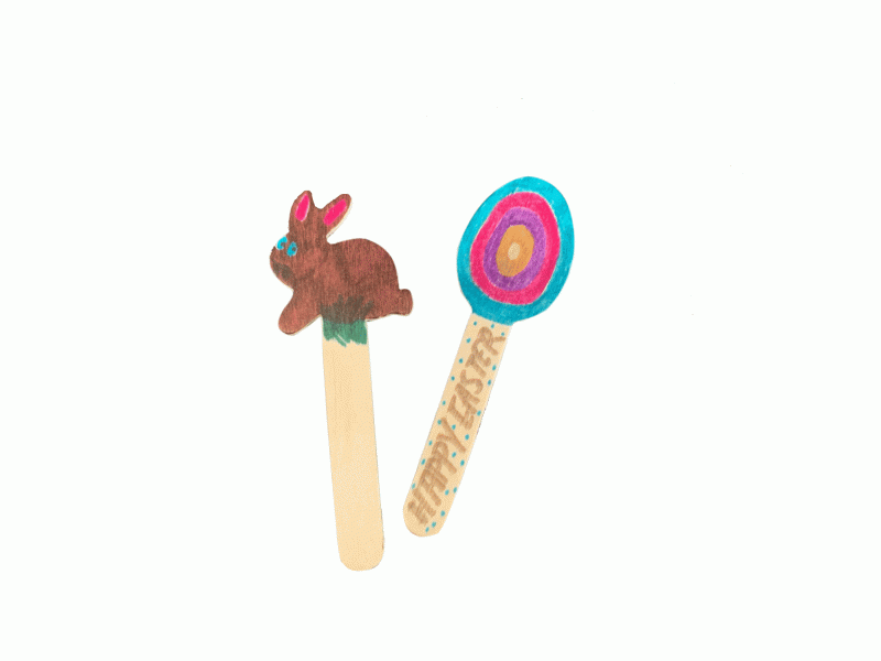 Bunny and Egg on a Stick