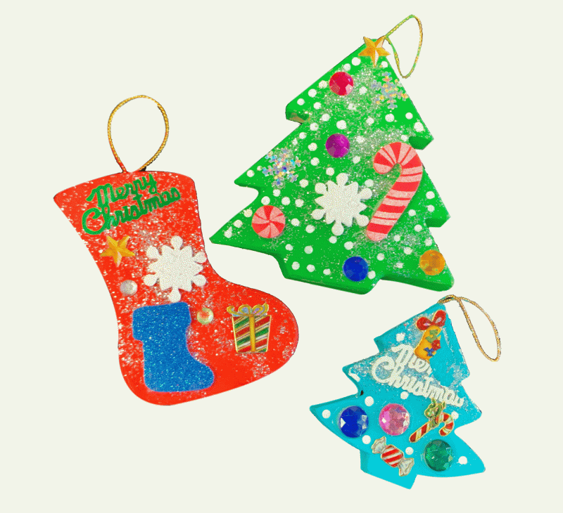 Christmas Tree & Boot Ornaments